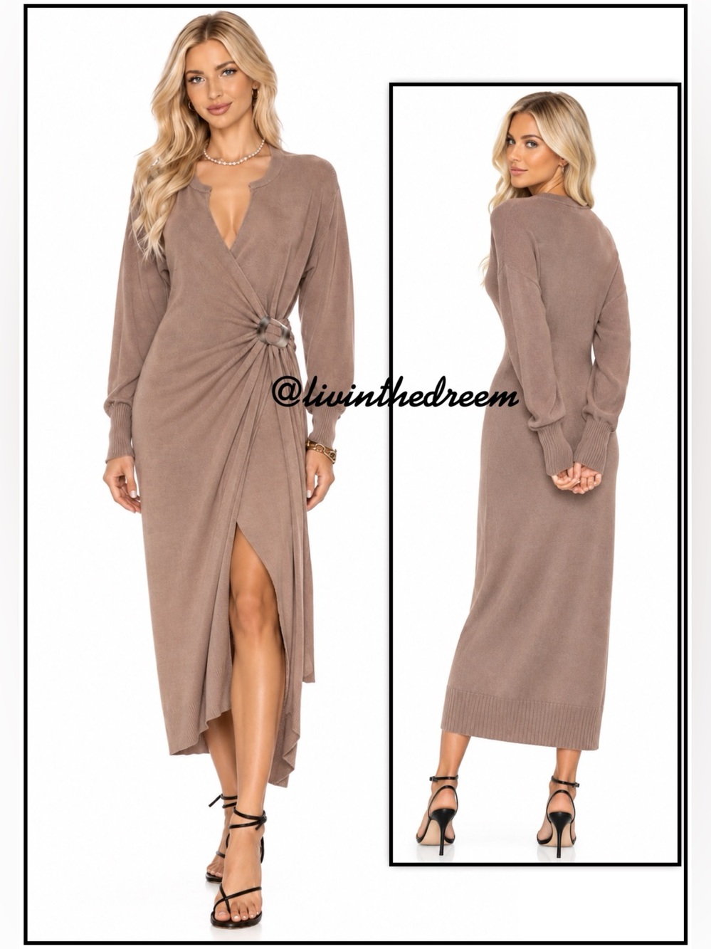 JONATHAN SIMKHAI Evalynn Wool Cashmere Blend Raglan Wrap Dress SZ L